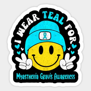 I Wear Teal for Myasthenia Gravis Awareness Sticker